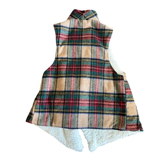 NWT Women's Janice Apparel‎ Plaid Tartan Sherpa Vest - Picture 7 of 7